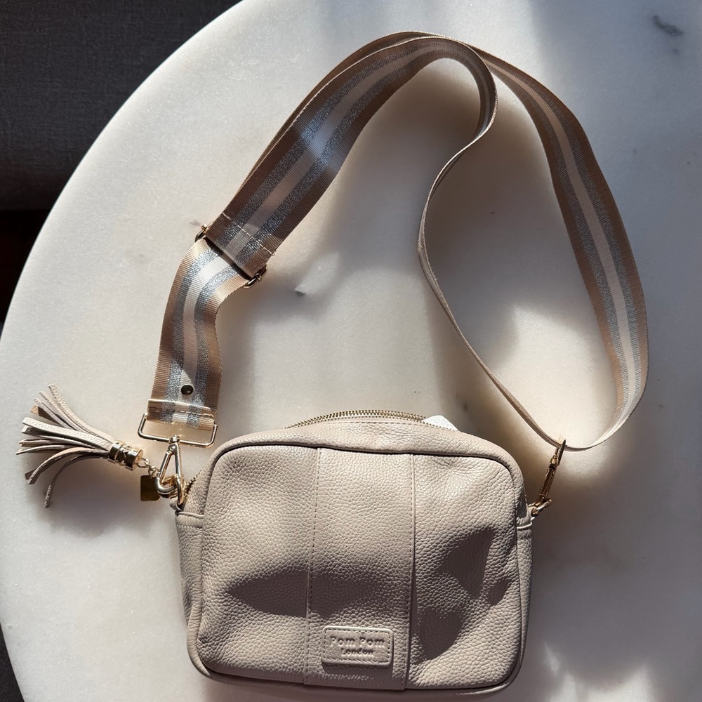 Pom Pom London Cream Crossbody Bag